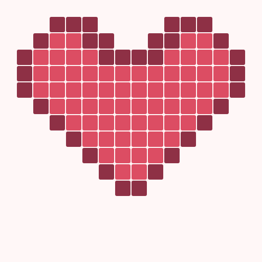 Exemple de cœur pixelisé pour un patron crochet