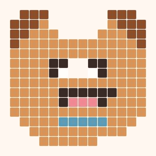 Exemple de chiot pixelisé pour un patron crochet